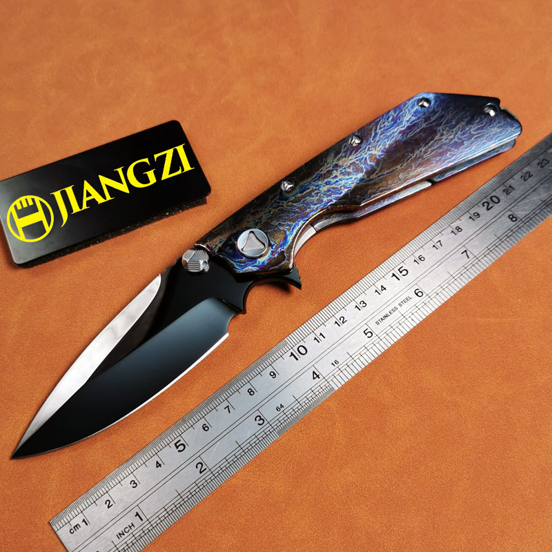 H250-D folding knife Böhler M390 high quality steel Mirror/DLC Diamond-Like Carbon titanium alloy hilt Fruit knives