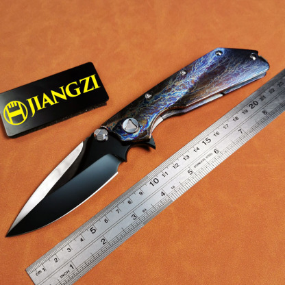 H250-D folding knife Böhler M390 high quality steel Mirror/DLC Diamond-Like Carbon titanium alloy hilt Fruit knives