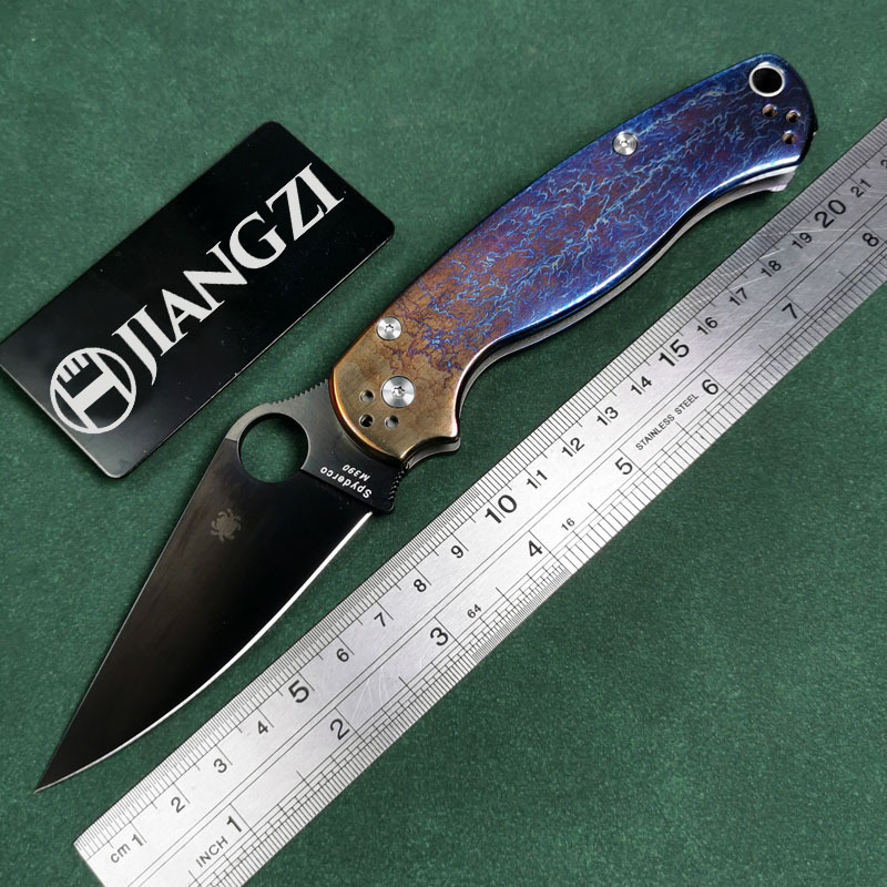 H173-B folding knife Böhler M390 high quality steel Diamond-Like Carbon titanium alloy hilt Fruit knives