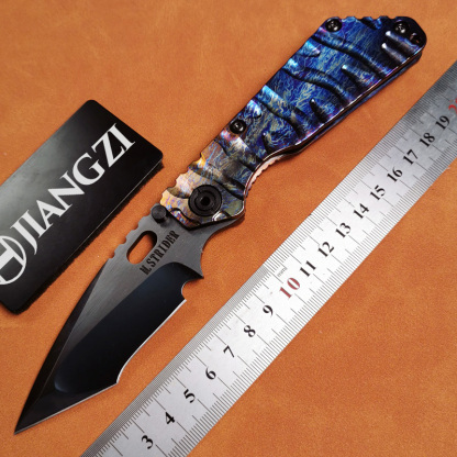 H261-A folding knife Böhler M390 high quality steel Diamond-Like Carbon titanium alloy hilt Fruit knives