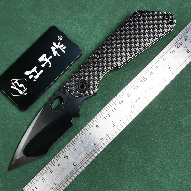 H261-F folding knife Böhler M390 high quality steel Diamond-Like Carbon titanium alloy hilt Fruit knives