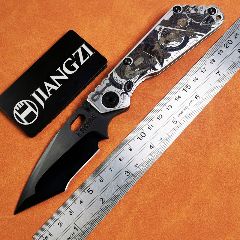 H261-H folding knife Böhler M390 high quality steel Diamond-Like Carbon titanium alloy hilt Fruit knives