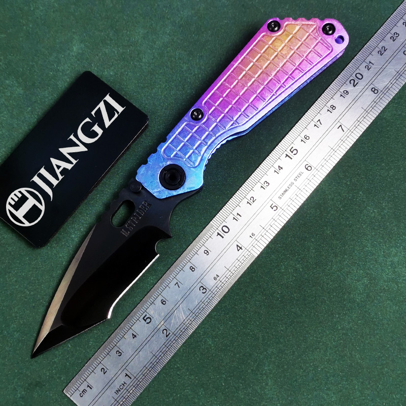 H261-J folding knife Böhler M390 high quality steel Diamond-Like Carbon titanium alloy hilt Fruit knives
