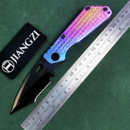 H261-J folding knife Böhler M390 high quality steel Diamond-Like Carbon titanium alloy hilt Fruit knives