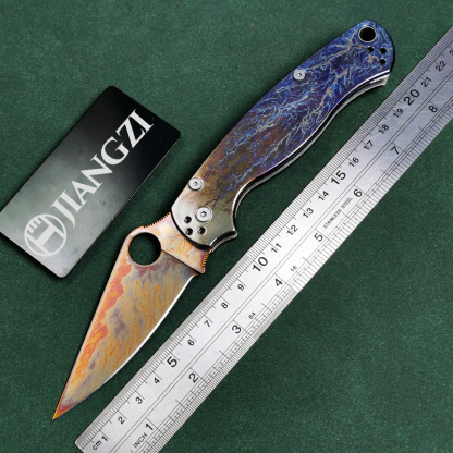 H173-C folding knife Böhler M390 high quality steel Diamond-Like Carbon titanium alloy hilt Fruit knives
