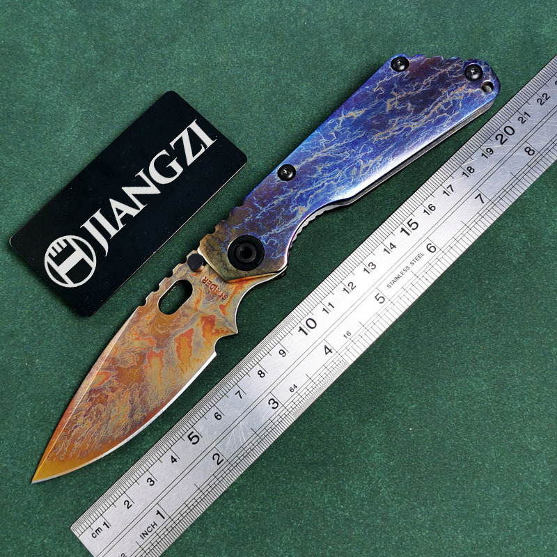 H261-O folding knife Böhler M390 high quality steel Diamond-Like Carbon titanium alloy hilt Fruit knives