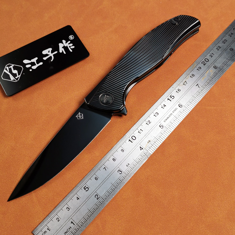 H288-A folding knife Böhler M390 high quality steel Mirror/DLC Diamond-Like Carbon titanium alloy hilt Fruit knives