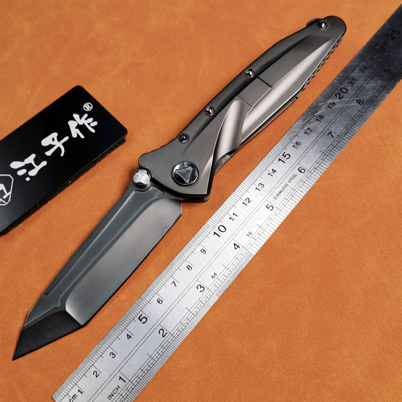 H387-C folding knife Böhler M390 high quality steel Diamond-Like Carbon titanium alloy hilt Fruit knives