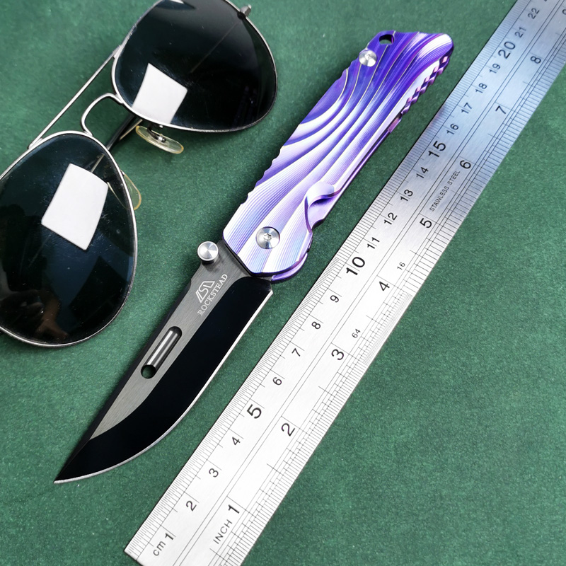 H419-B folding knife Böhler M390 high quality steel Diamond-Like Carbon titanium alloy hilt Fruit knives