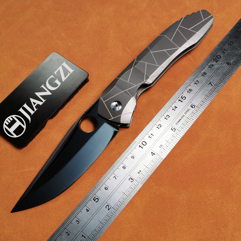 H452-A folding knife Böhler M390 high quality steel Mirror/DLC Diamond-Like Carbon titanium alloy hilt Fruit knives