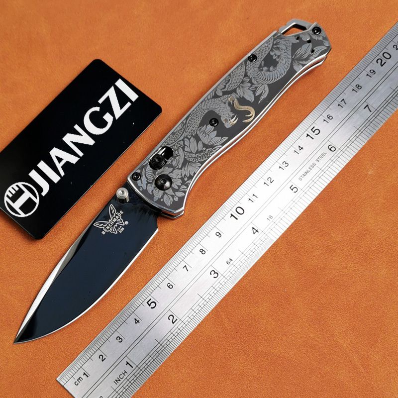 H355-O folding knife Böhler M390 high quality steel Mirror/DLC Diamond-Like Carbon titanium alloy hilt Fruit knives