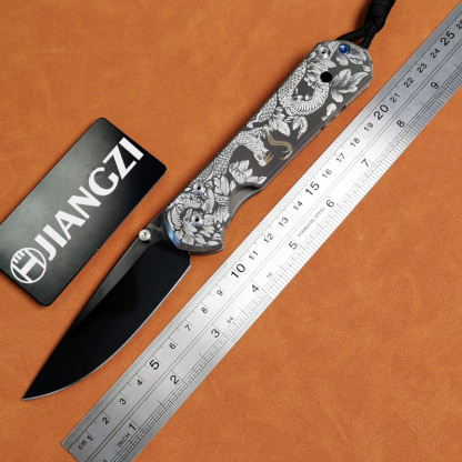 H450-B folding knife Böhler M390 high quality steel Diamond-Like Carbon titanium alloy hilt Fruit knives