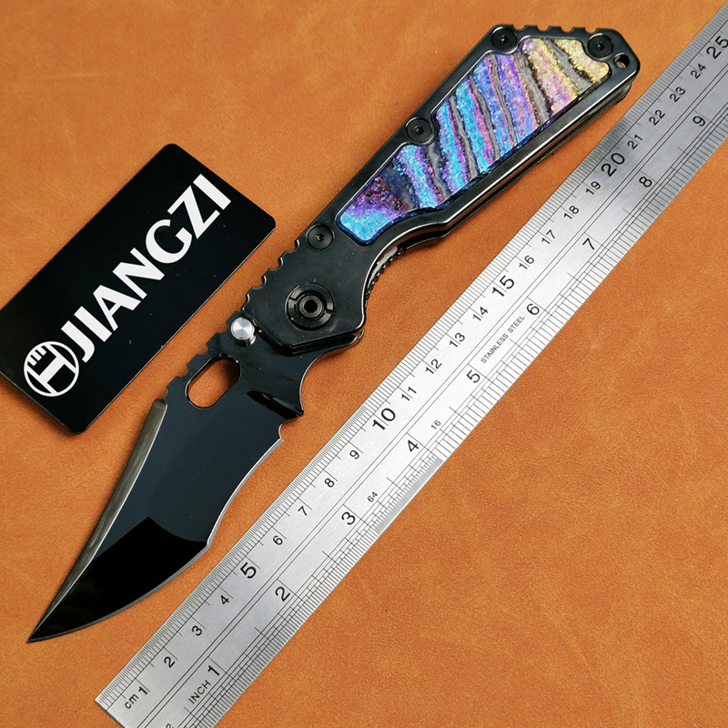 H460-C folding knife Böhler M390 high quality steel Mirror/DLC Diamond-Like Carbon titanium alloy hilt Fruit knives