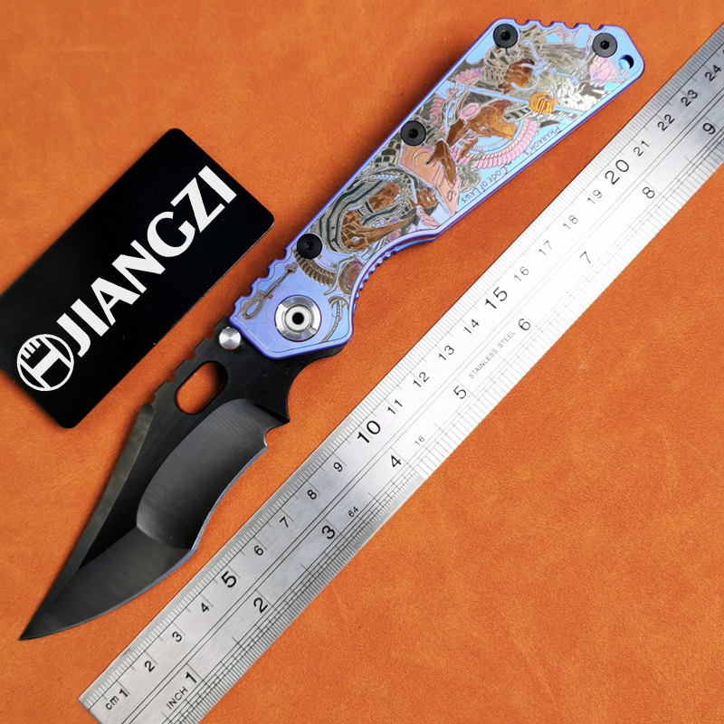 H460-D folding knife Böhler M390 high quality steel Diamond-Like Carbon titanium alloy hilt Fruit knives