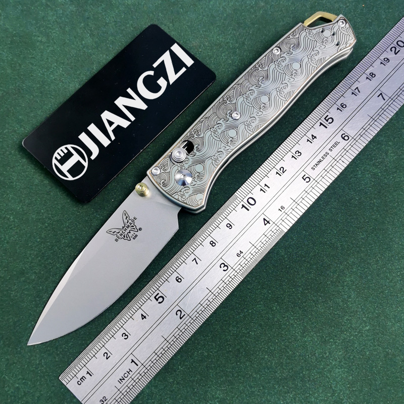 H355-I folding knife Böhler M390 high quality steel Diamond-Like Carbon titanium alloy hilt Fruit knives