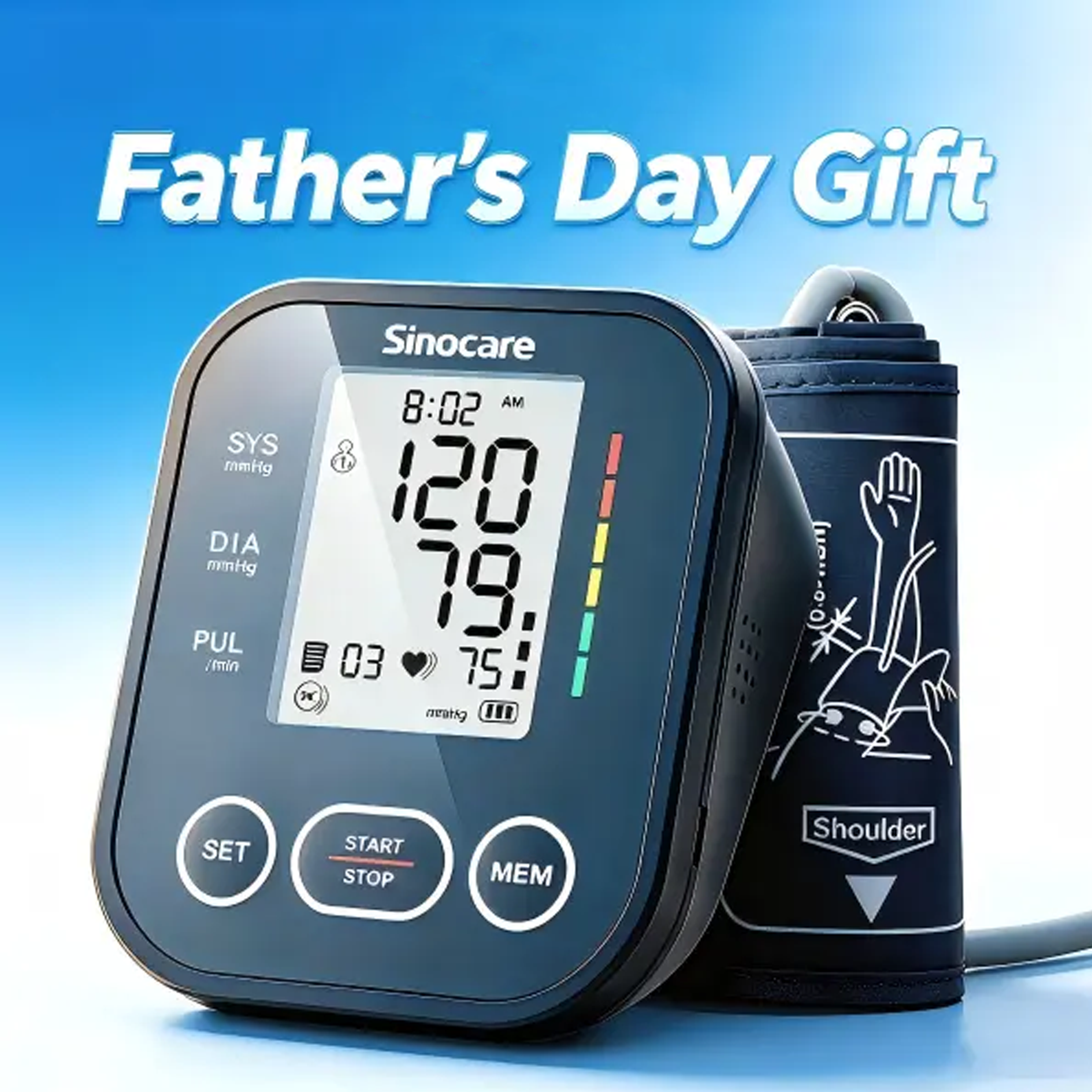 Smart Upper Arm Blood Pressure Monitor , Healthcare Selfcare Device with Wide-Range Cuff for Standard to Large Adult Arms