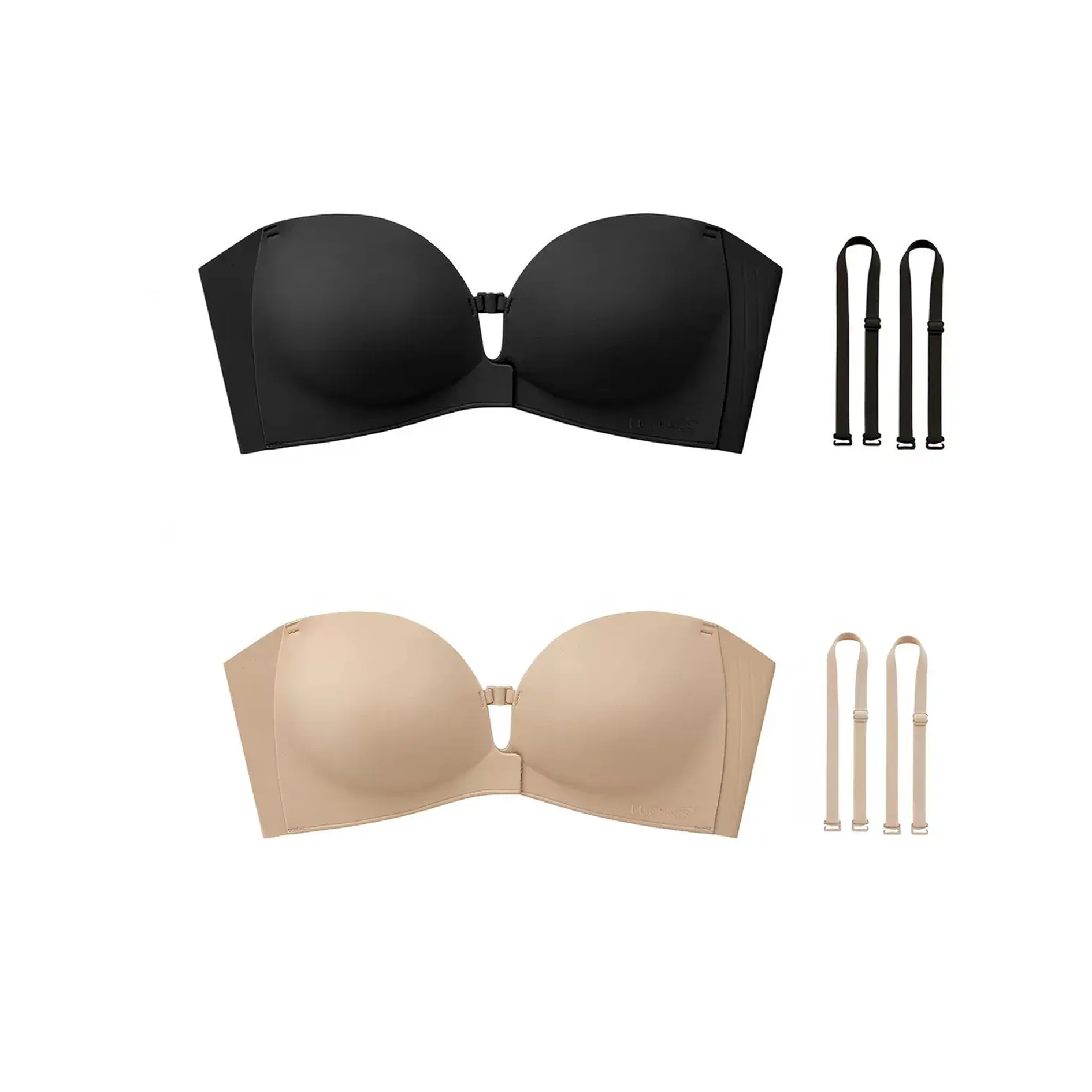 Womens Strapless Front Closure Bra Push Up Lift Bra Padded Add Cup Non Slip Anti-Slip Grip Wireless Supportive  Seamless Comfortable Tube Jelly Bra A B C Cup