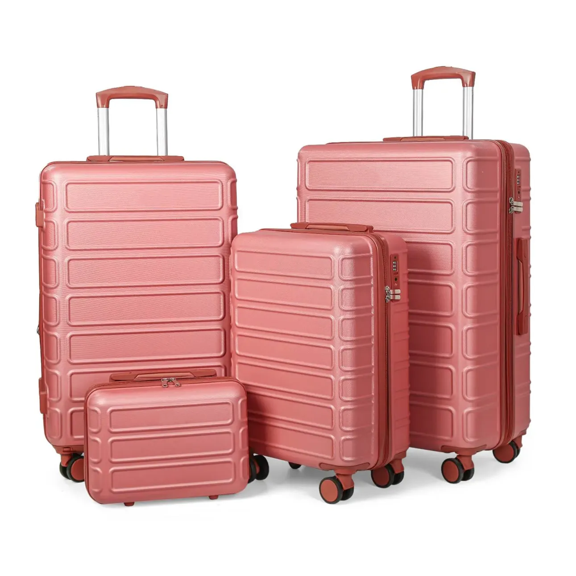 4 Piece Expandable Luggage Sets, ABS Travel Suitcase Set with Double Spinner Wheels, TSA Lock Hardshell Durable Traveling Bag Luggage Sets (13/20/26/28in) Gift for Back to School fathersdaygift fathersdaygift