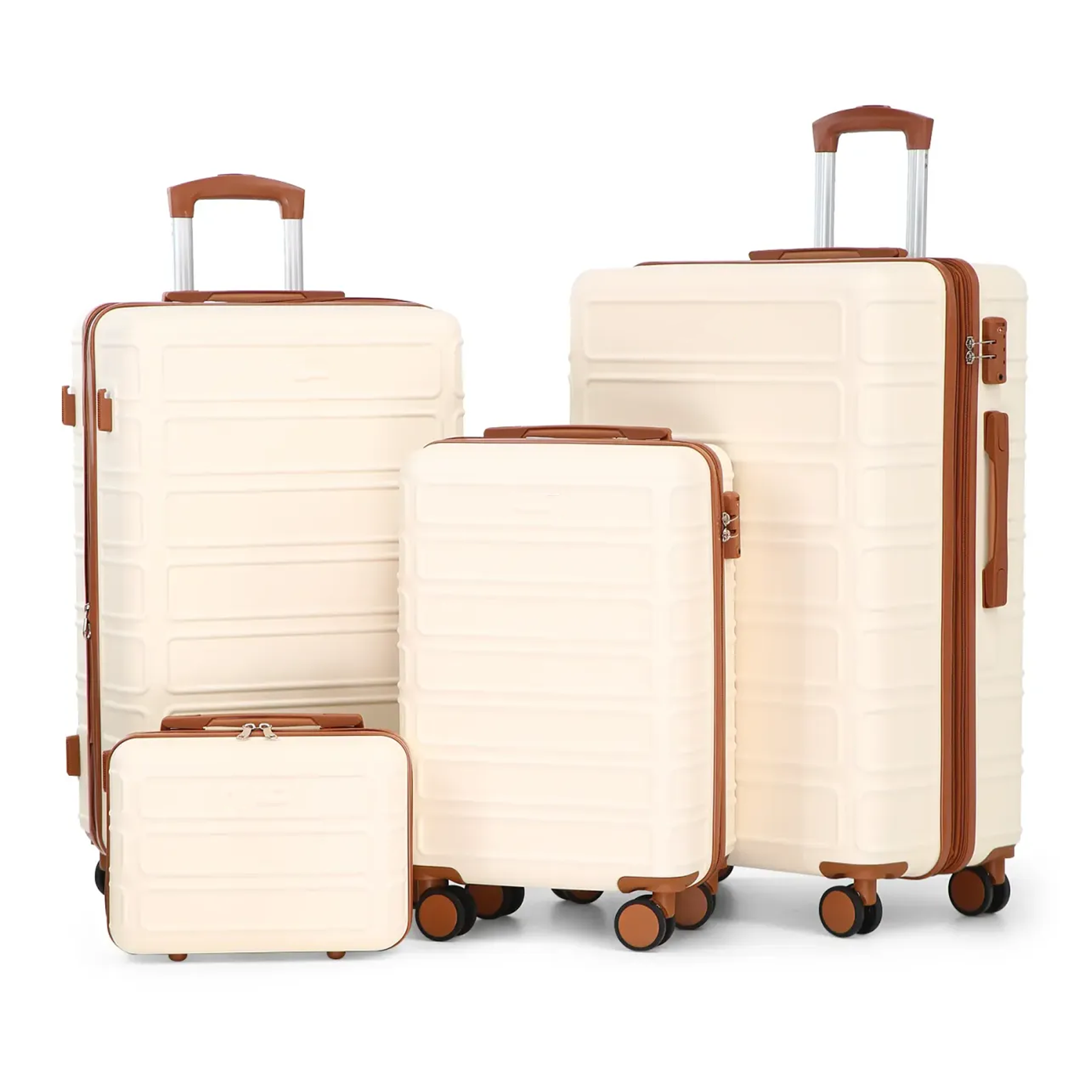 4 Piece Expandable Luggage Sets, ABS Travel Suitcase Set with Double Spinner Wheels, TSA Lock Hardshell Durable Traveling Bag Luggage Sets (13/20/26/28in) Gift for Back to School fathersdaygift fathersdaygift