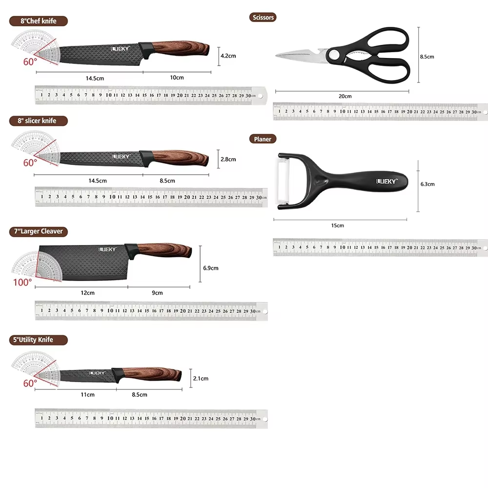 Kitchen Knife Set Stainless Steel Knife, 6-Piece Kitchen Tool Set, Fruit Knife, Essential Cooking Tools for Restaurants