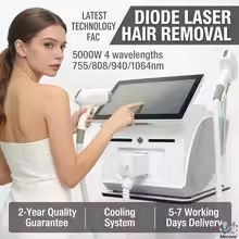 Global Debut in 2026: 5000W FAC Technology—High-Power, Four-Wavelength (808nm, 1064nm, 755nm, 940nm) "Ice-Point" Diode Laser Hair Removal System