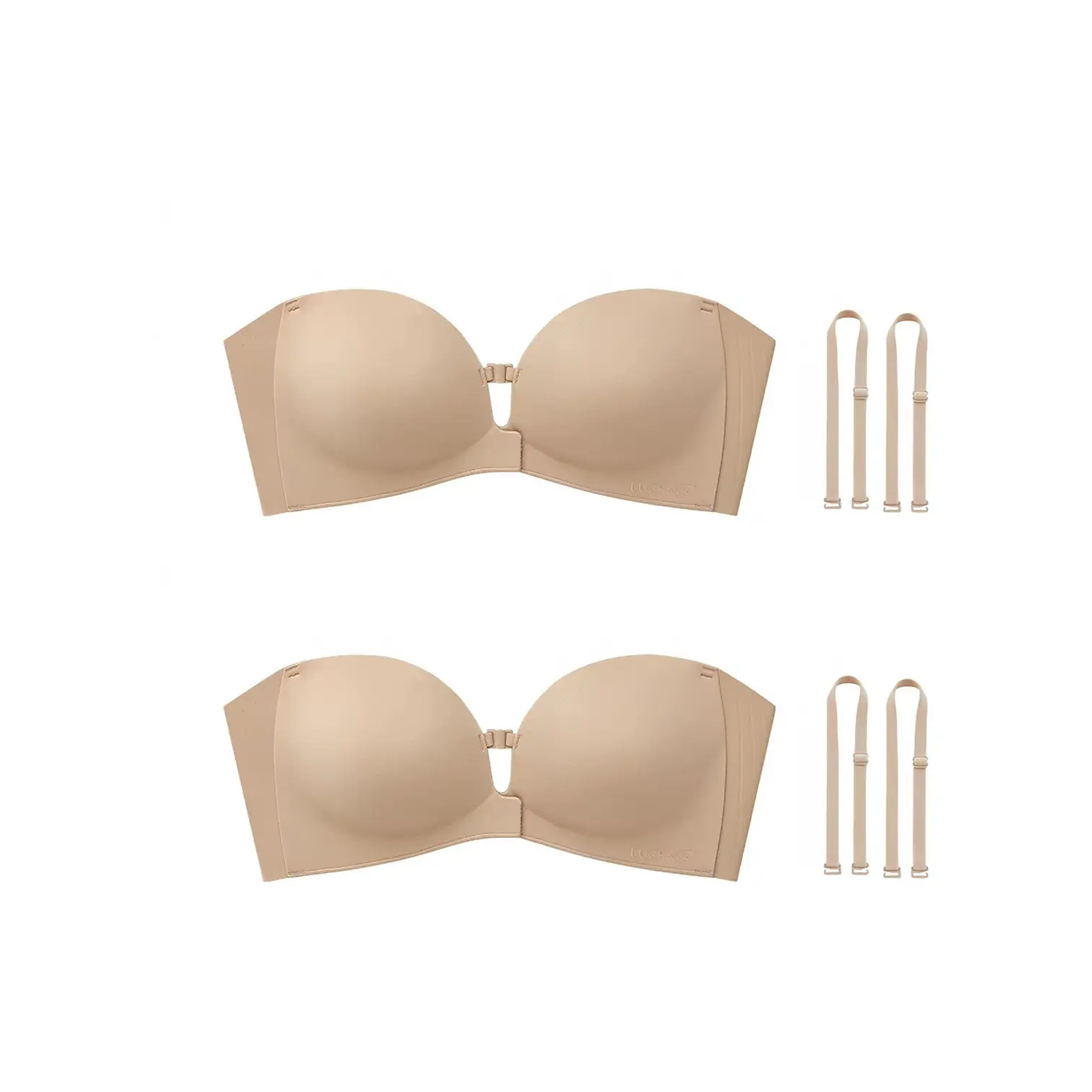 Womens Strapless Front Closure Bra Push Up Lift Bra Padded Add Cup Non Slip Anti-Slip Grip Wireless Supportive  Seamless Comfortable Tube Jelly Bra A B C Cup