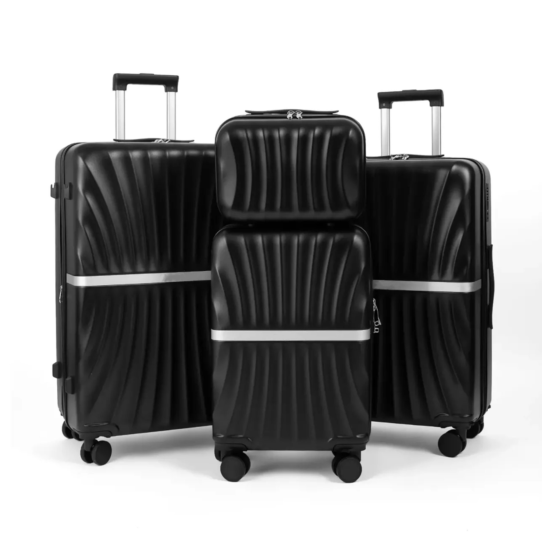 4 Piece Expandable Luggage Sets, ABS Travel Suitcase Set with Double Spinner Wheels, TSA Lock Hardshell Durable Traveling Bag Luggage Sets (13/20/26/28in) Gift for Back to School fathersdaygift fathersdaygift