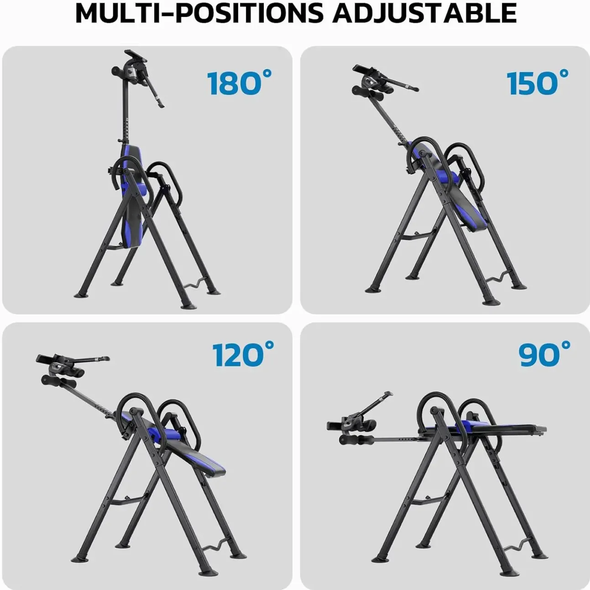Inversion Table for Back Pain Relief, Neck Sciatica Relief, 300 lbs Weight Capacity w/Lumbar Support Comfortable Ankle Holders Easy to Assemble Back Stretcher Machine
