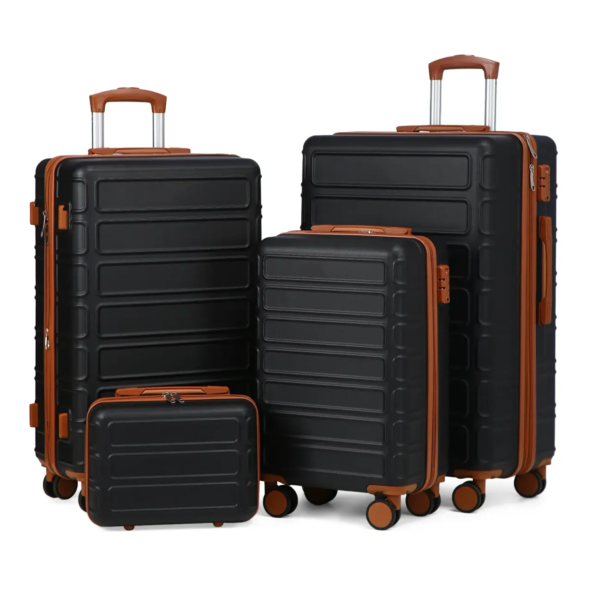 4 Piece Expandable Luggage Sets, ABS Travel Suitcase Set with Double Spinner Wheels, TSA Lock Hardshell Durable Traveling Bag Luggage Sets (13/20/26/28in) Gift for Back to School fathersdaygift fathersdaygift