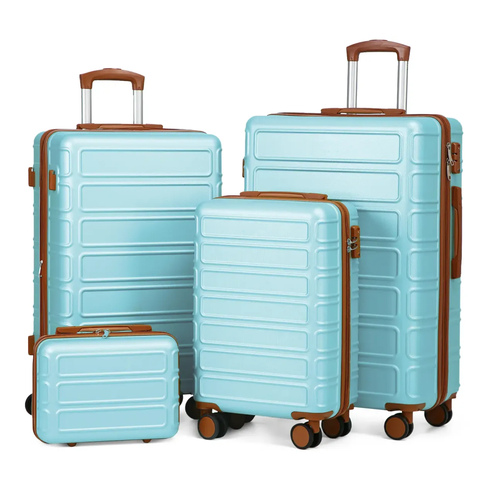 4 Piece Expandable Luggage Sets, ABS Travel Suitcase Set with Double Spinner Wheels, TSA Lock Hardshell Durable Traveling Bag Luggage Sets (13/20/26/28in) Gift for Back to School fathersdaygift fathersdaygift