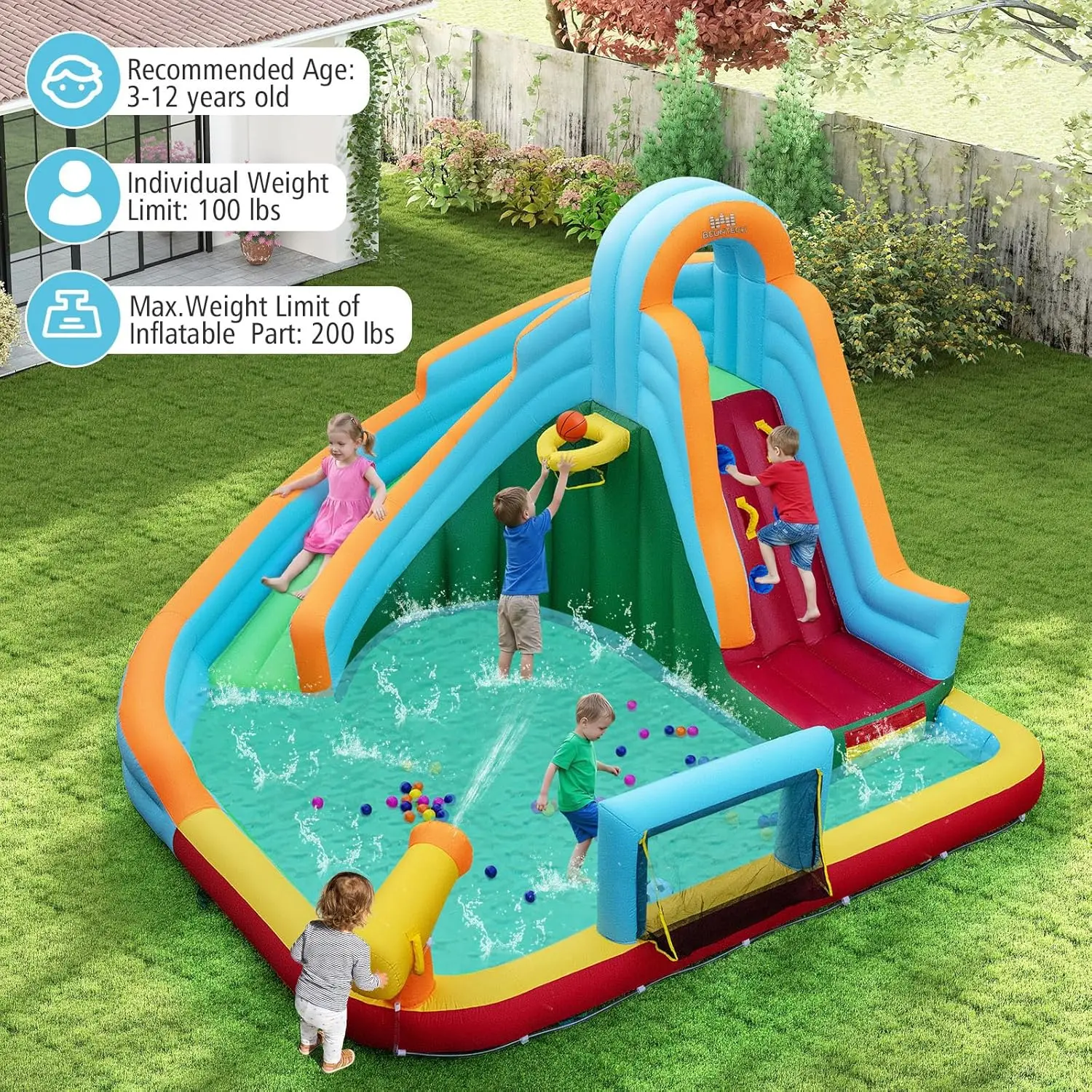 2-Tier Kids Water Table – 100PCS DIY Waterways Playset with Pump for Backyard, Beach & Poolside Summer Fun