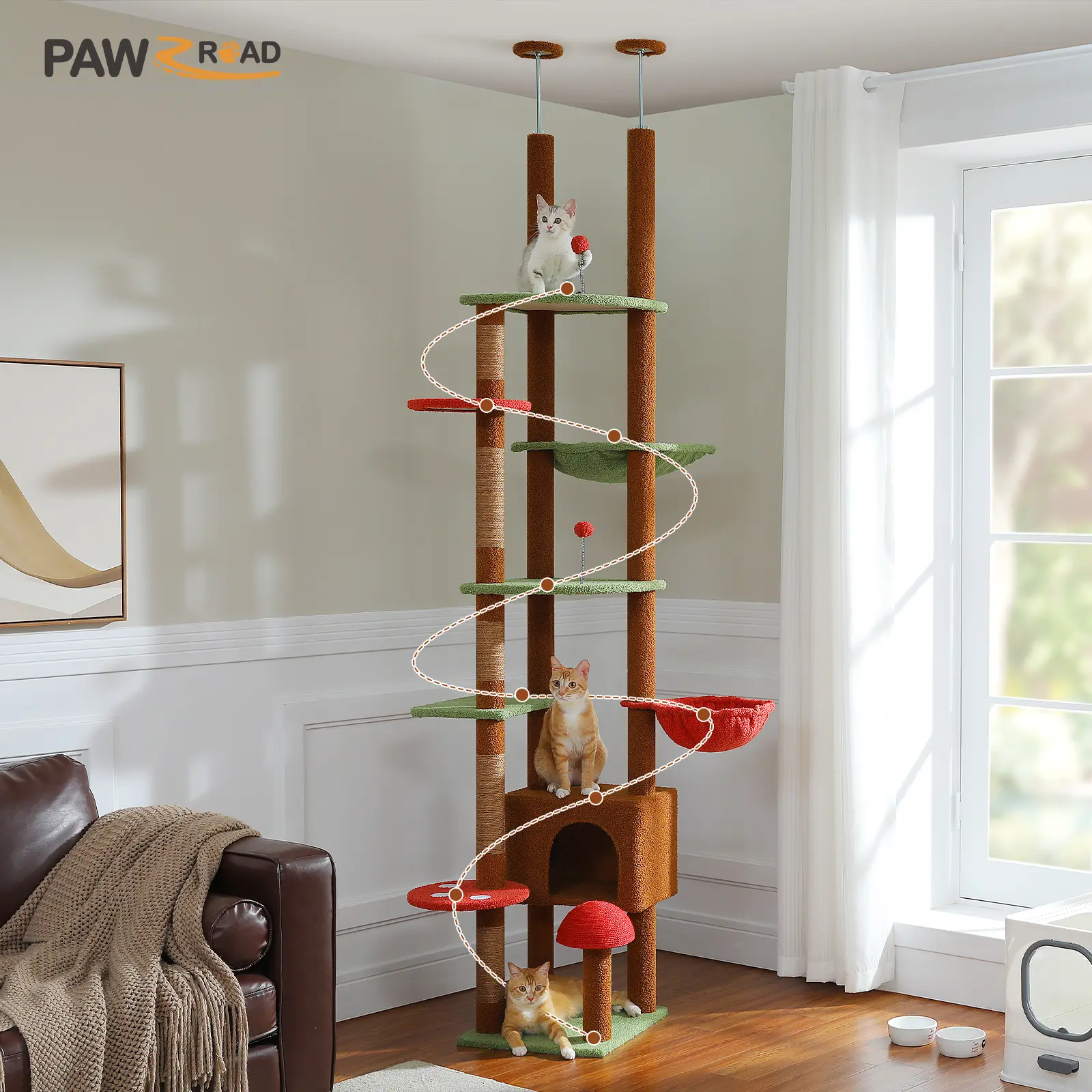 SpaceSaver™ Floor-to-Ceiling Cat Tower