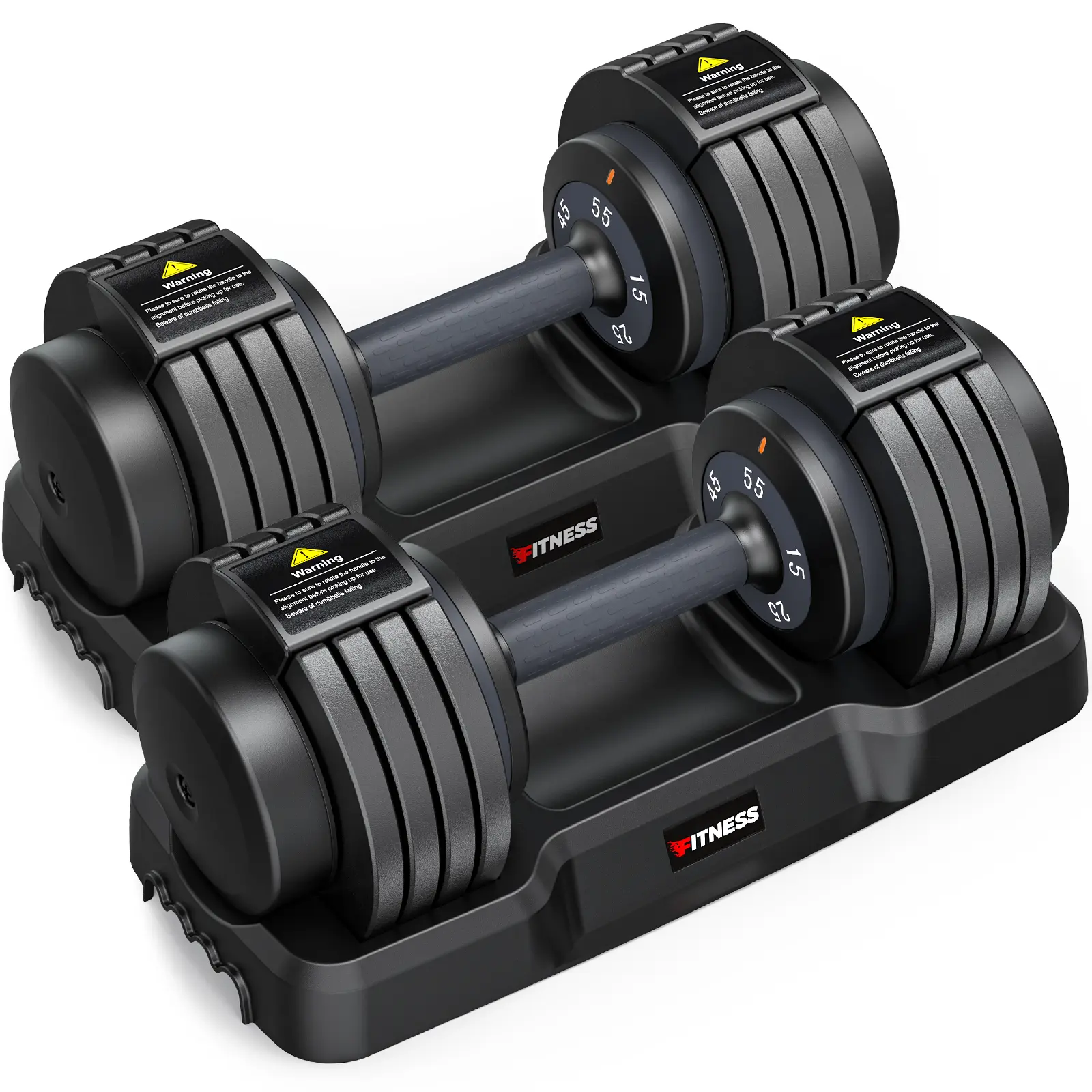 5-25LB / 15-55LB Adjustable Dumbbell for Home Gym Equipment, 5 in 1 Quickly Adjustable Weights Plates and Rack, Hand Weights Suitable Women and Men, Full Body Workout Fitness