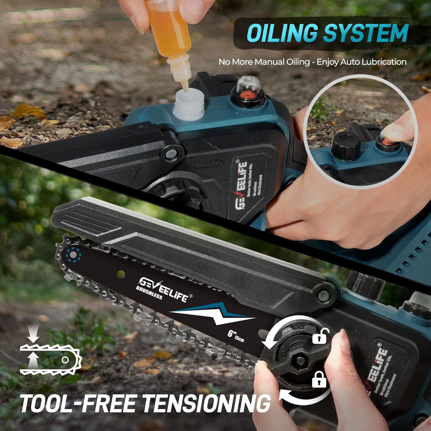 2-in-1 Cordless Electric Pole Saw & Mini Chainsaw Kit
