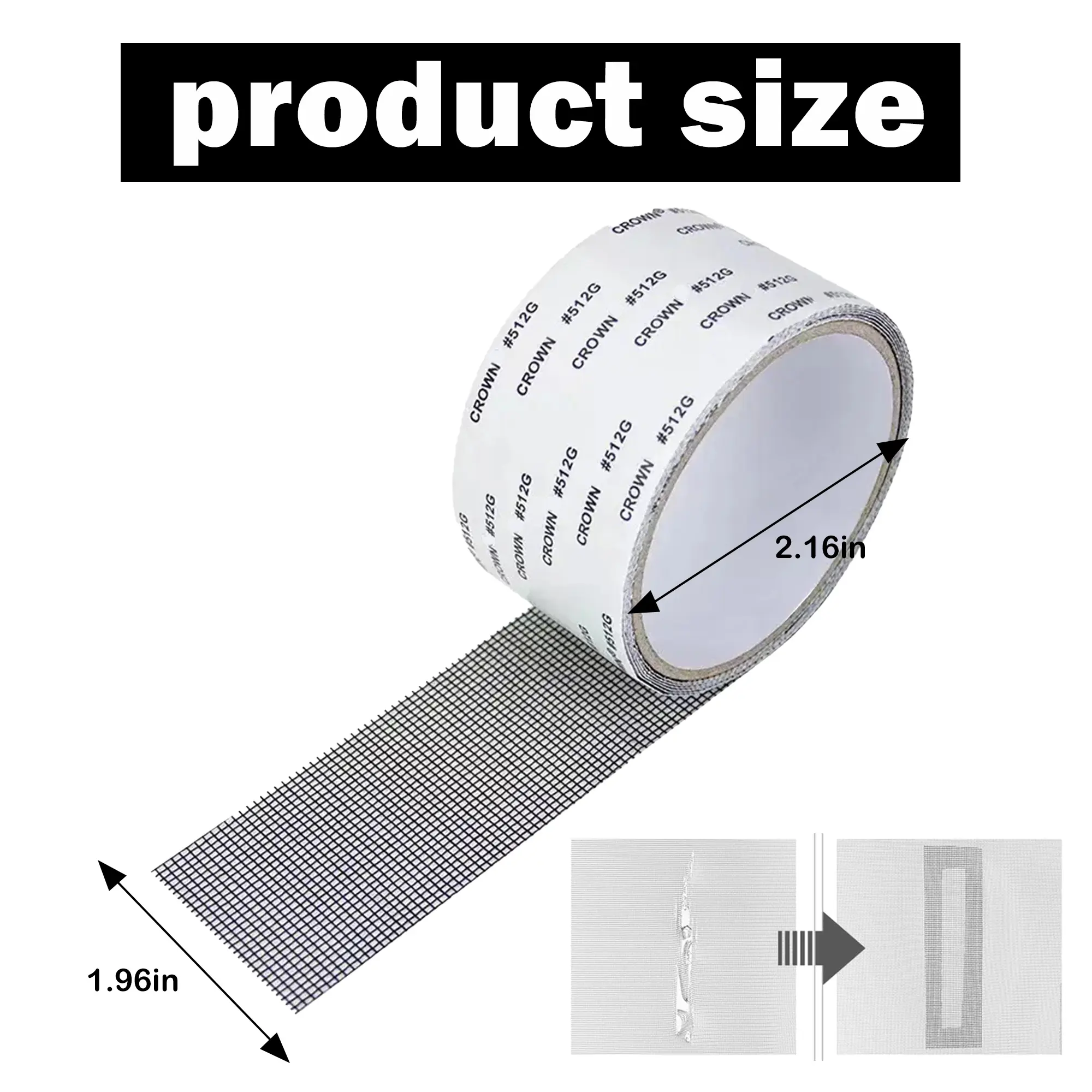 Super Adhesive Screen Repair Tape, Extended Window Screen Repair Tape, Fiberglass Screen Repair Tool for Mesh Doors and Windows, Grey