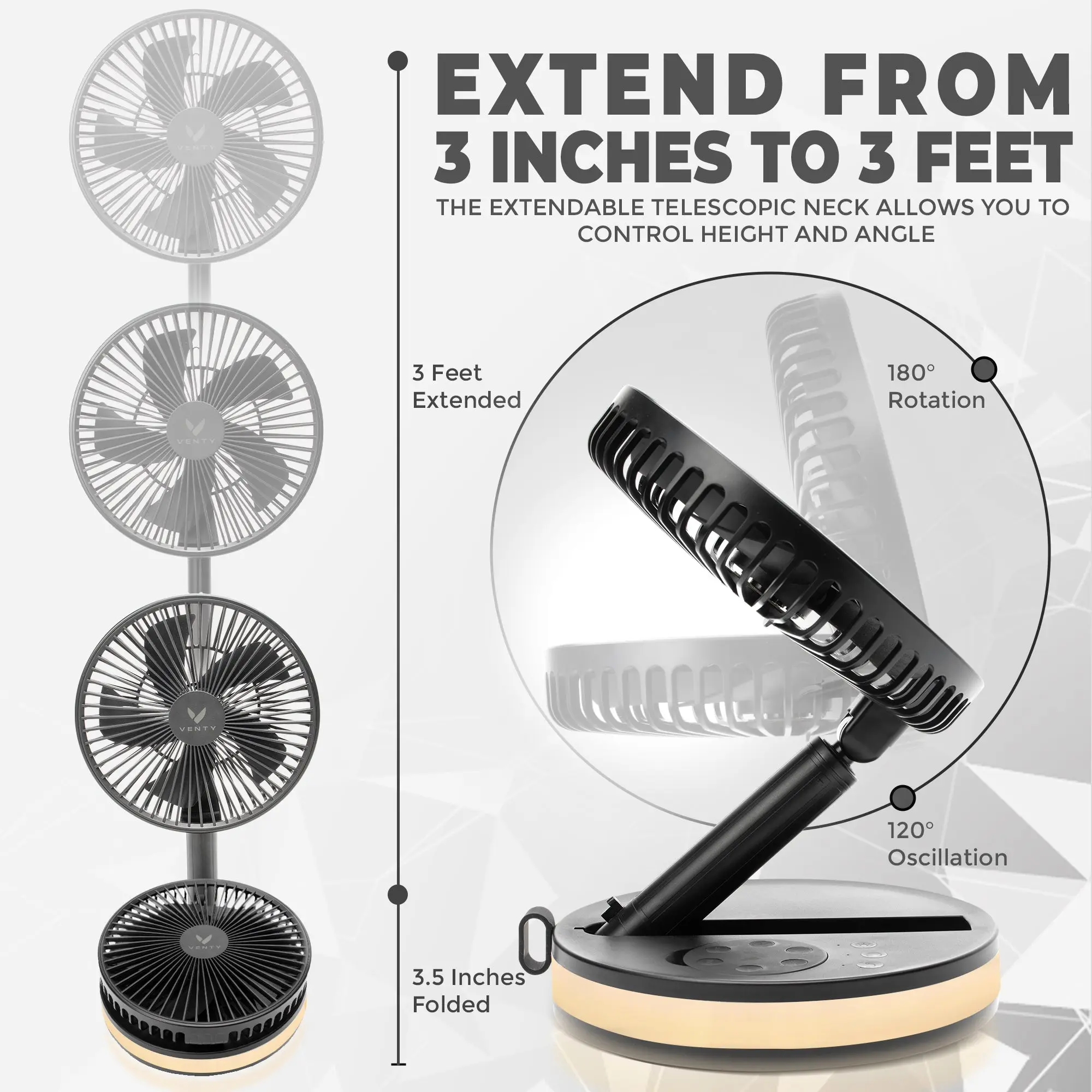 Portable Rechargeable Fan – Powerful Cooling, Long Battery Life & Travel-Friendly Design