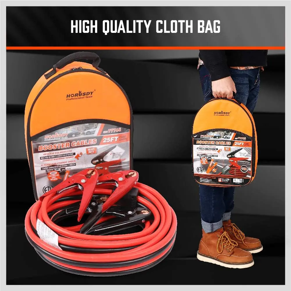 25FT Jumper Cables, 1-Gauge 800A Heavy Duty Jumper Battery Cables 25 Ft Booster Jump Start