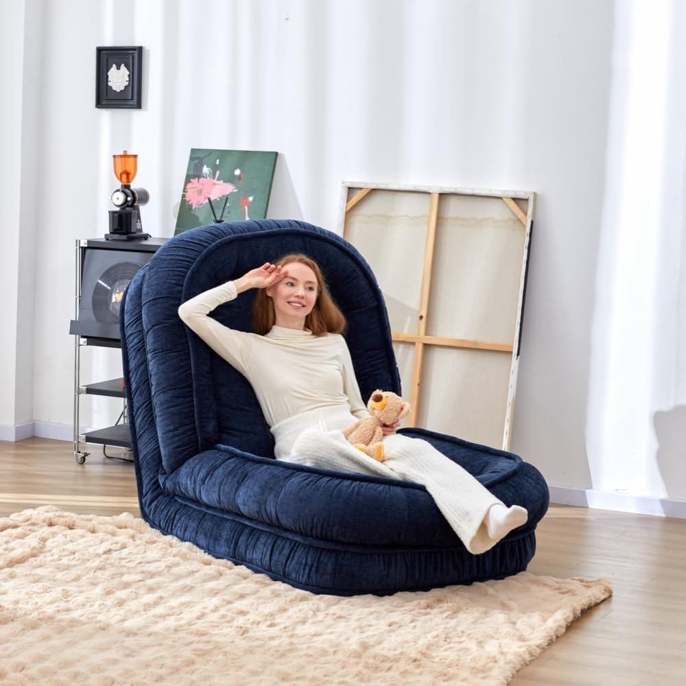 Summer Sale！Foldable Lazy Sofa Bed Floor Chair