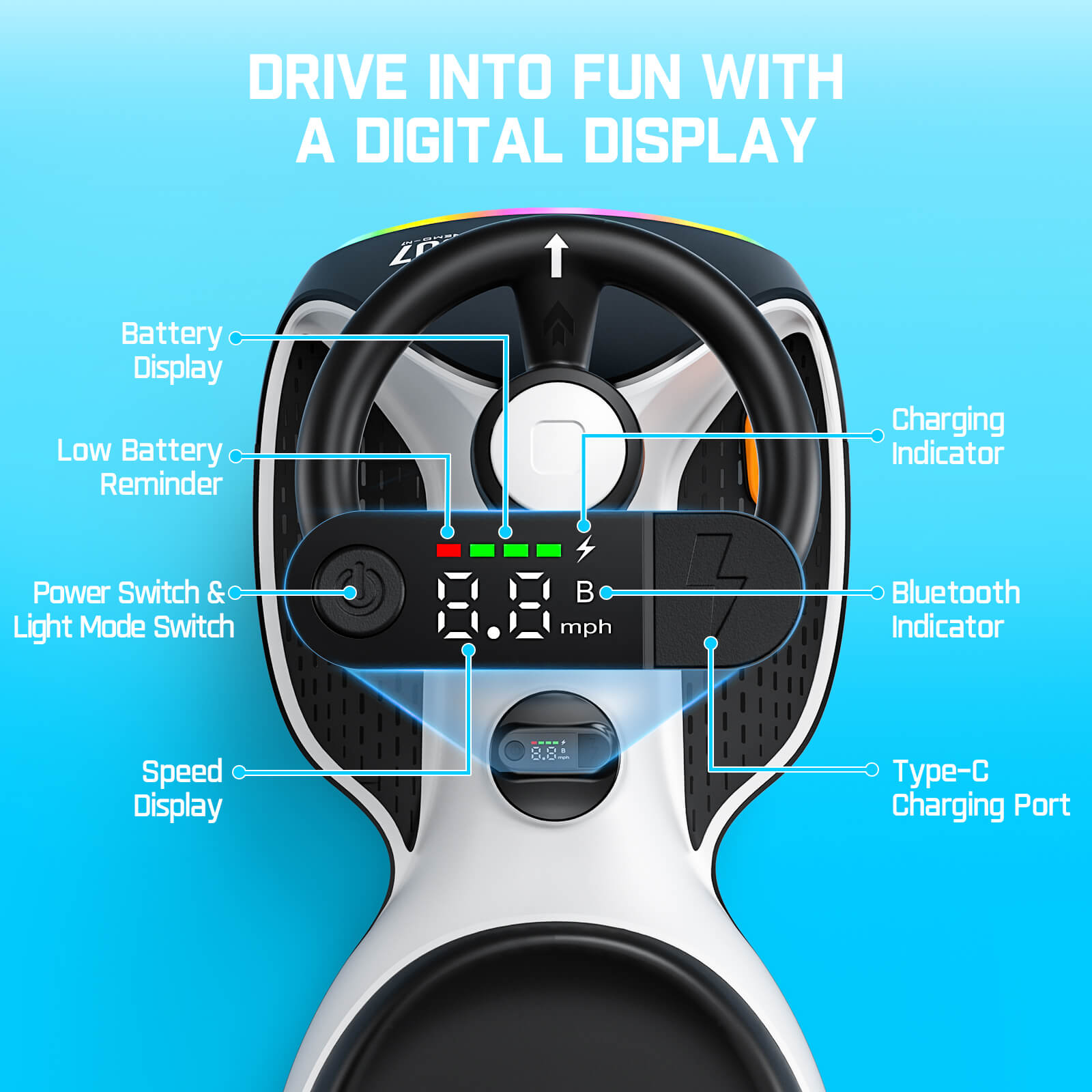 N7 Ultra 12V Electric Wiggle Car with Pedal
