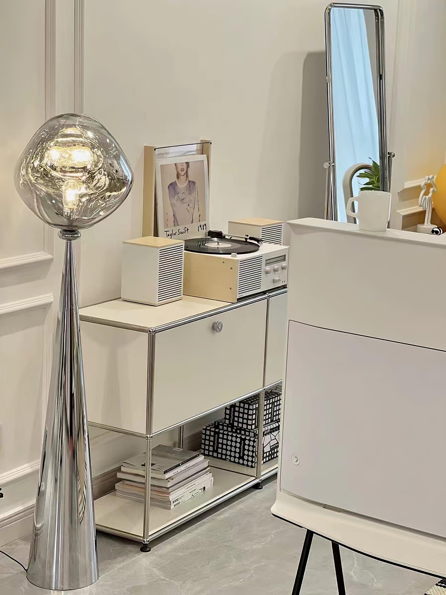 Twisted dynamic Glass Cone Floor Lamp