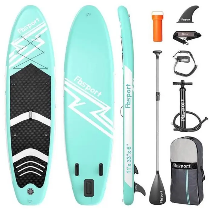 11' Premium Stand Up Paddle Board, Yoga Board with SUP Accessories & Carry Bag | Wide Stance, Surf Control, Non-Slip Deck, Leash, Paddle and Pump for Youth & Adult outdoorfun