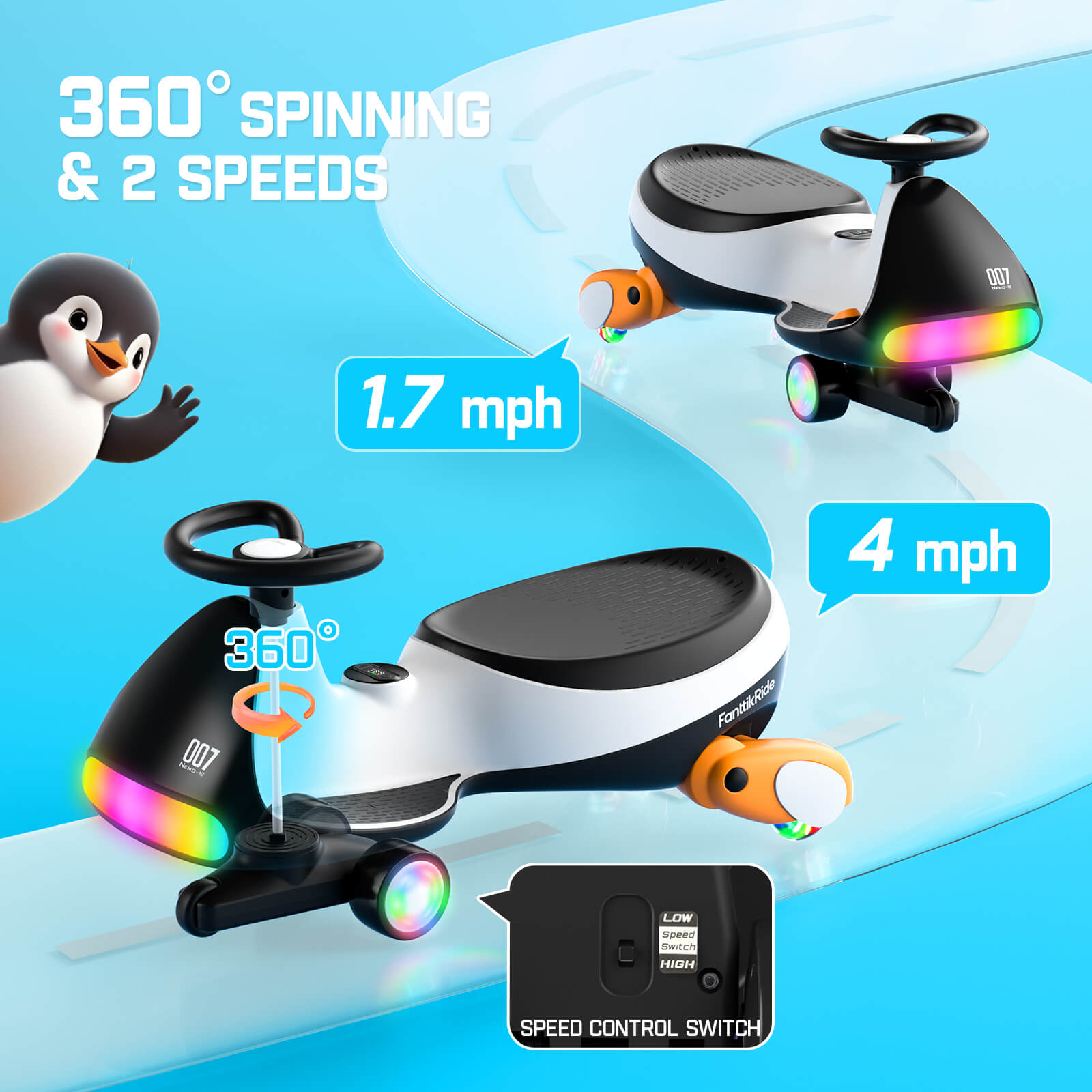 N7 Ultra 12V Electric Wiggle Car with Pedal