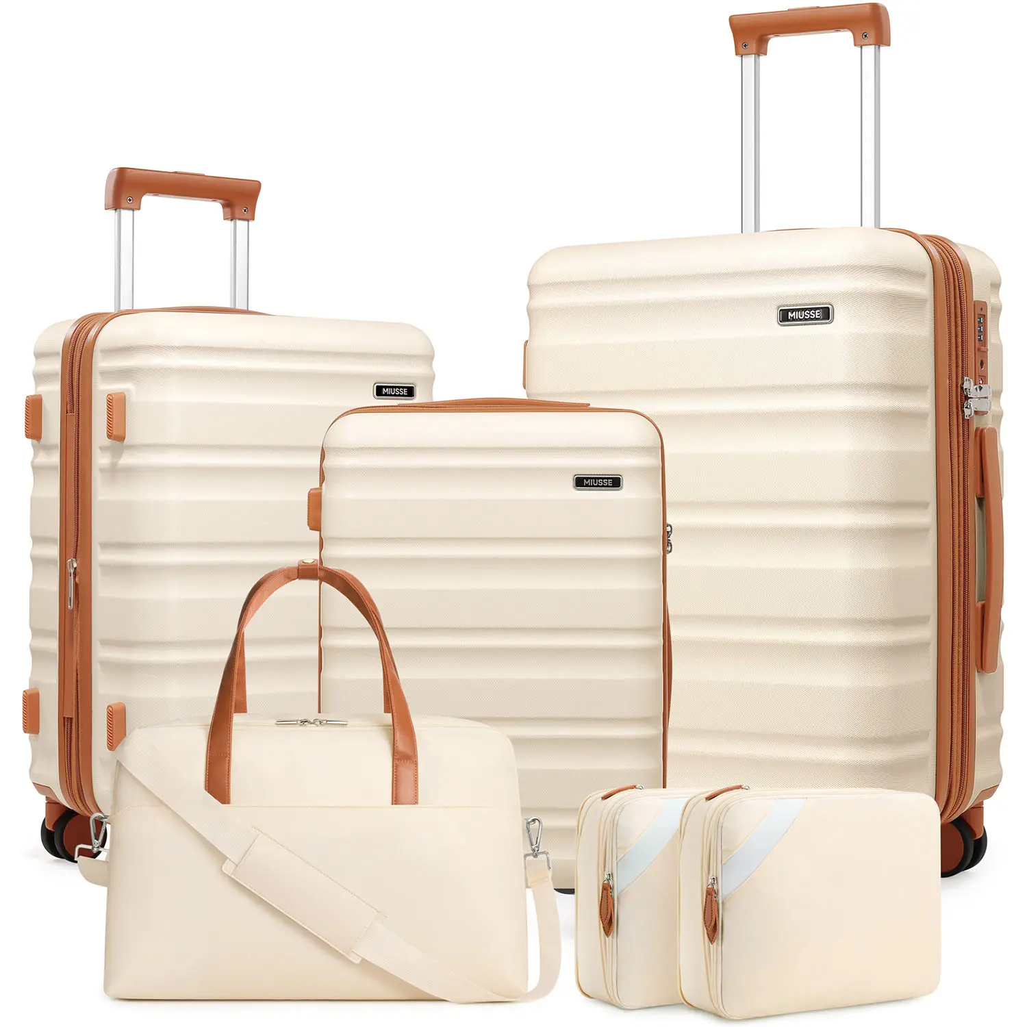 Piece Lightweight Durable Hardside Luggage Set - 20/24/28-Inch Spinner Suitcases with TSA Lock, YKK Zipper Carry-On, Travel Backpack, 3 Packing Cubes for Summer Travel, Outdoor Fun, Lightweight Durable Luggage