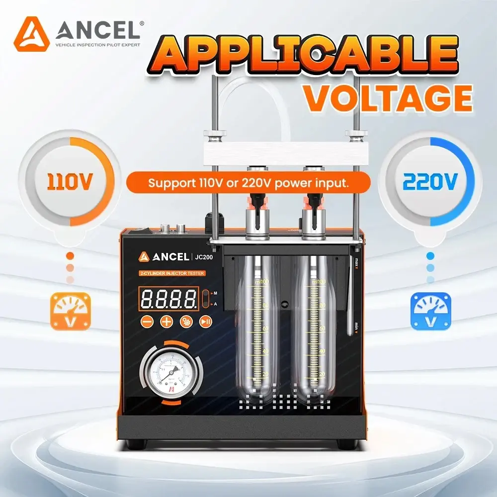 2-Cylinder Fuel Injector Tester & Flow Cleaner Removes Light Surface Deposits During Testing