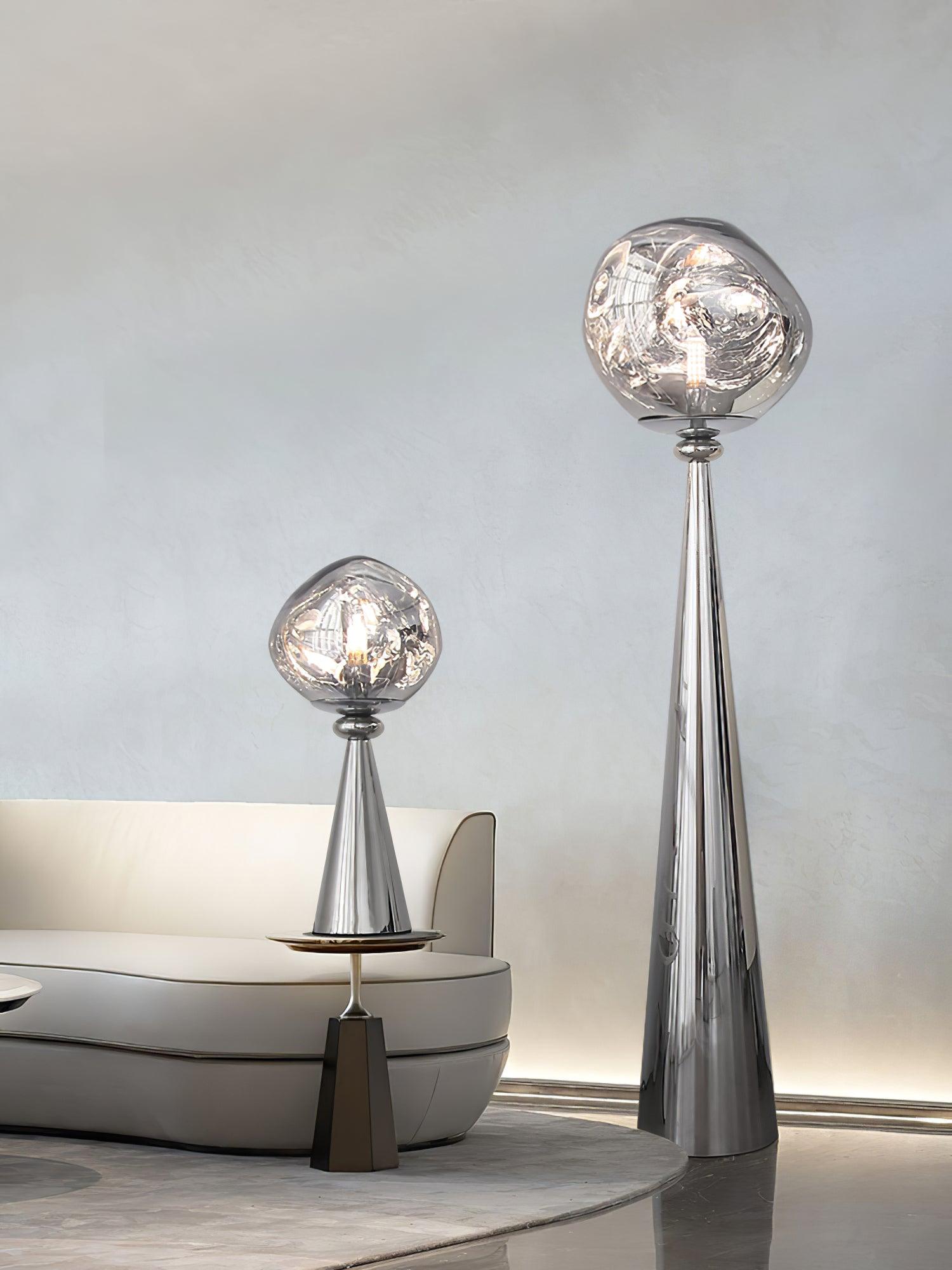 Twisted dynamic Glass Cone Floor Lamp