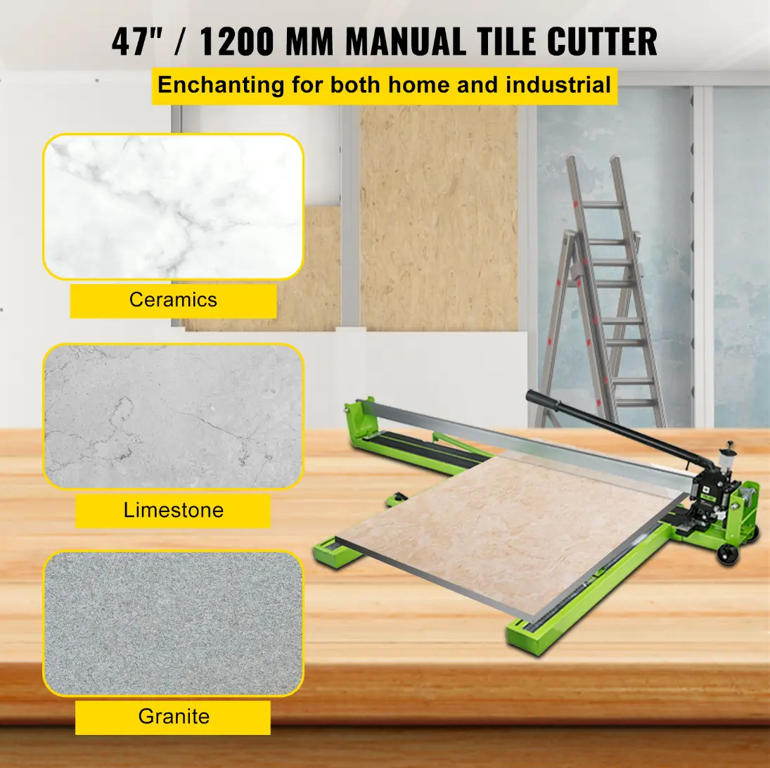 Manual Tile Cutter All-Steel Frame 32-48 inch Tile Cutting Machine with Laser Guide and Bonus Spare Cutter,Tile Cutter Hand Tool for Precision Cutting Porcelain Ceramic Floor Tiles