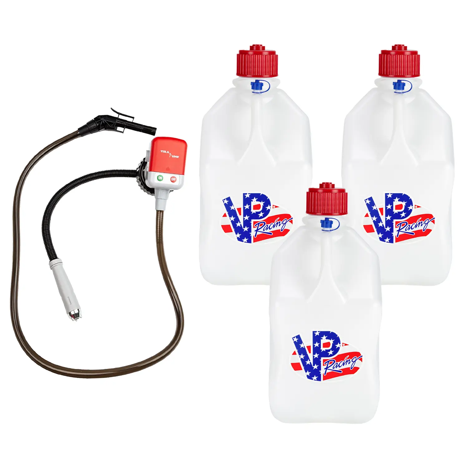 (3 PACK) VP Racing Fuels Utility Jug + (1) Fluid Transfer Pump