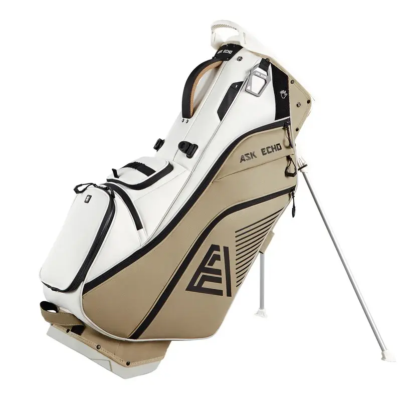 Golf Soundless Hybrid Stand Bag ST-LOCK Mecha 14 Way Dividers Quiet Bag / Toasted Almond