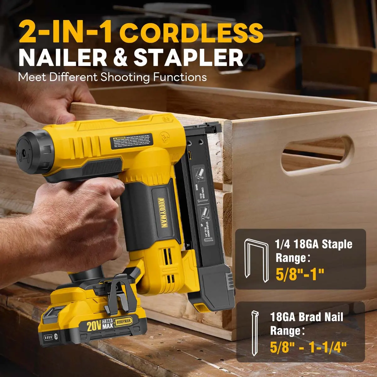 Pro-Grade 2-in-1 Cordless Brad Nailer & Electric Stapler Kit - 20V Max
