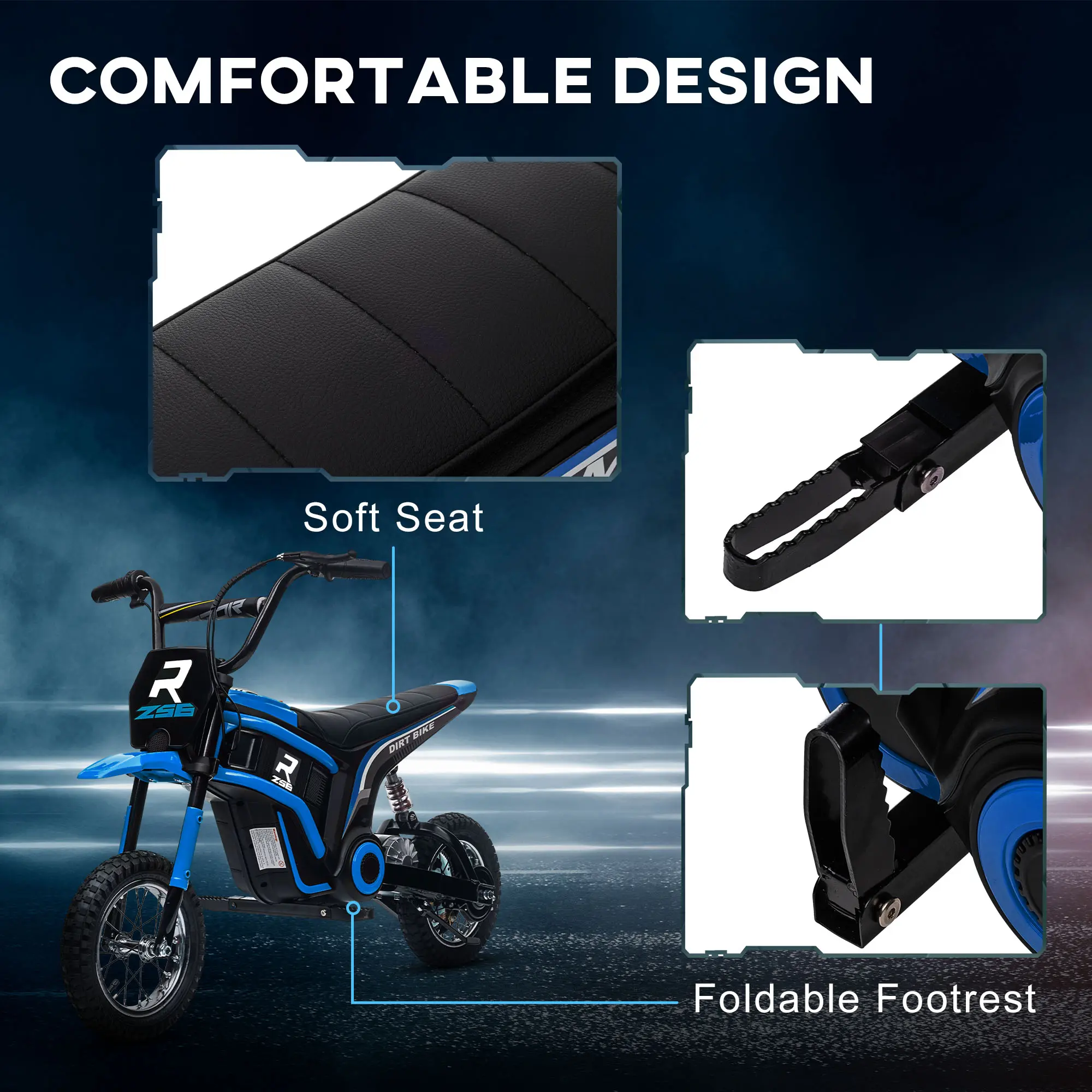 Electric Dirt Bike – 24V 350W Off-Road Ride-On Motorcycle with Rear Suspension, Brake & Speeds Up to 15 MPH